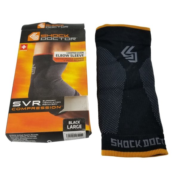 Shock Dr Elbow SVR Support Compression Sleeve L 10.25" - 11.25" Black Swiss NEW - Picture 1 of 10